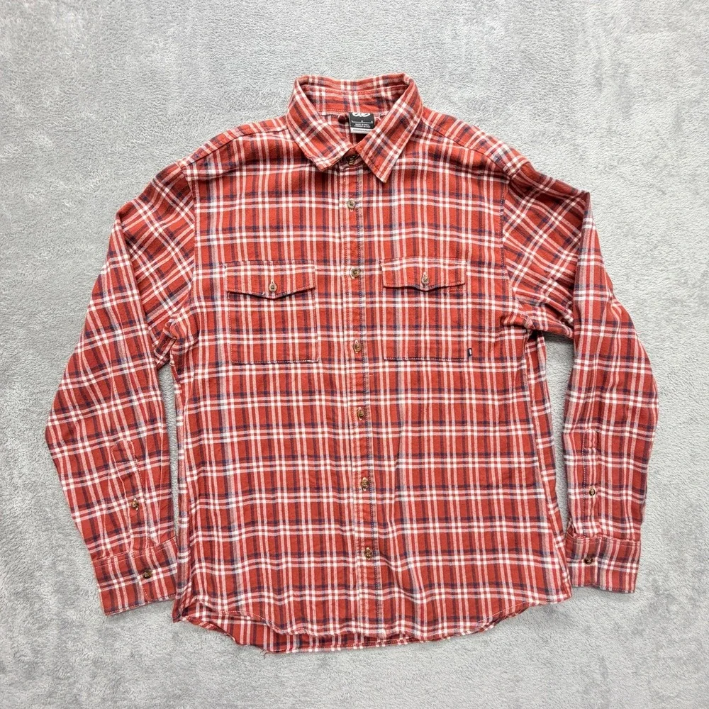 Nike 6.0 Shirt Mens L Red Plaid Long Sleeve Button Up Flannel Cotton Collared
